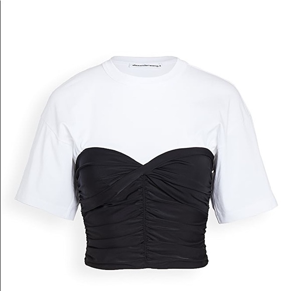 Alexander Wang Tops - NWT Alexander Wang Ruched Bodycon Top with Integrated Tee L